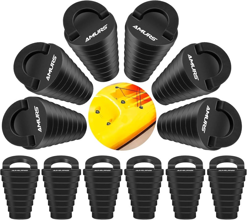 AMURS Small Kayak Scupper Plugs Kits Scupper Plugs Drain Holes Stopper with Silicone Handle Universal Kayak Plugs for sit on top Scupper Plugs for Kayak Canoe Boat (12Pcs) - Image 1